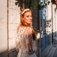 Bridal Top JULIE in embroidered floral lace
