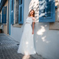 Bridal Top JULIETTE in embroidered floral lace