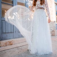 Bridal Skirt JULIE in embroidered floral lace ivory