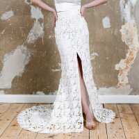 Bridal Skirt GRETA in embroidered flora 3Dl lace ivory