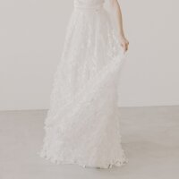 Bridal skirt ROSIE in 3d flower lace l silk satin