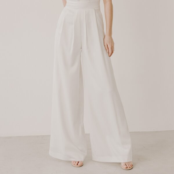 Bridal pant EVE in silk chiffon l silk satin