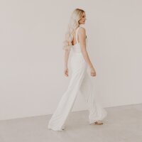 Bridal pant CELINE in silk chiffon l silk satin